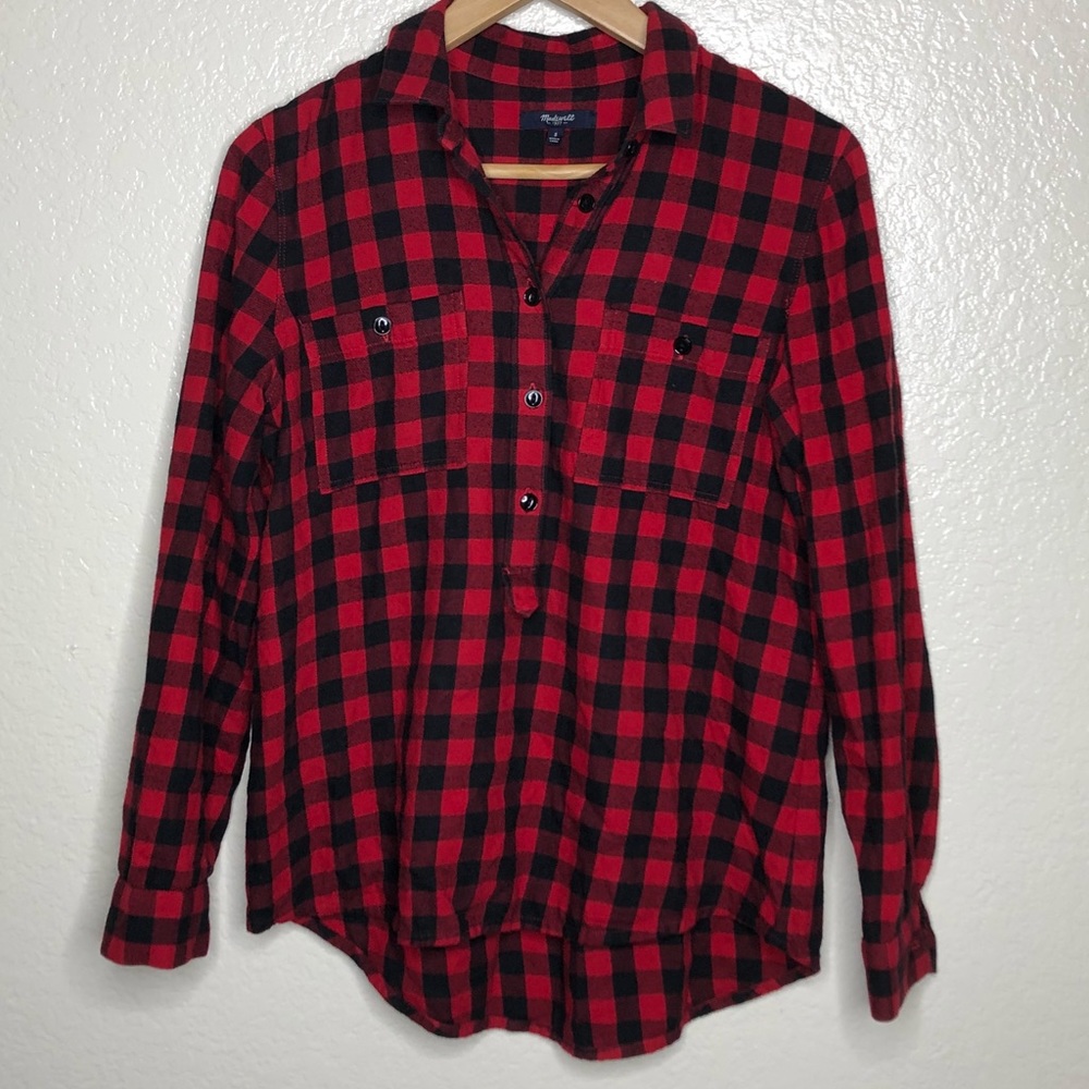 Madewell Red and Black Flannel